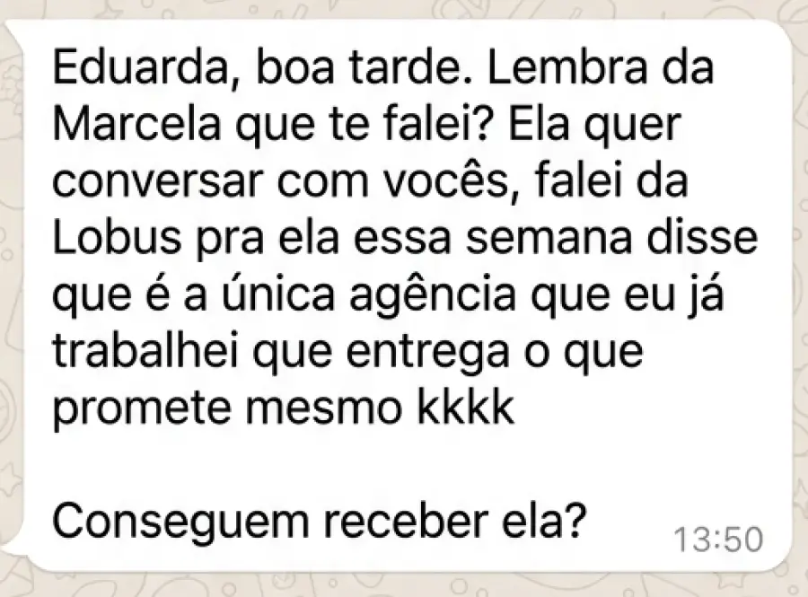 Depoimento de cliente (print 3 de 9)