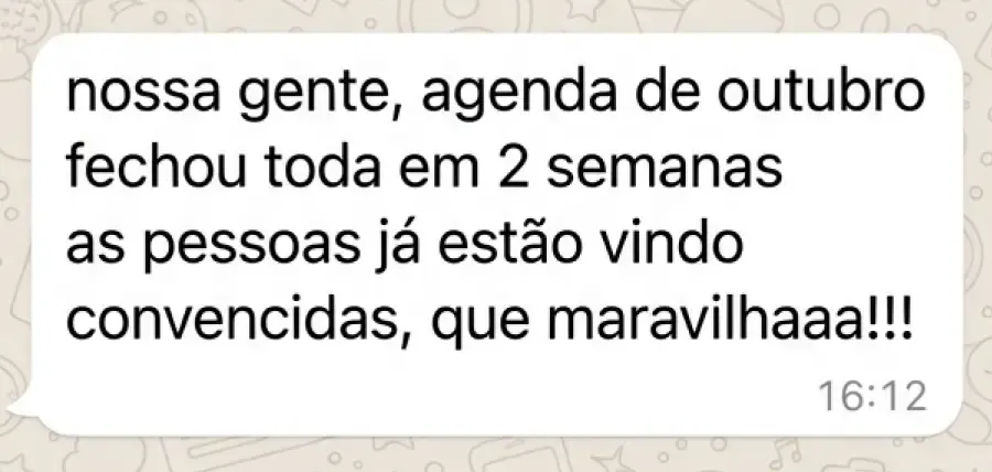 Depoimento de cliente (print 5 de 9)