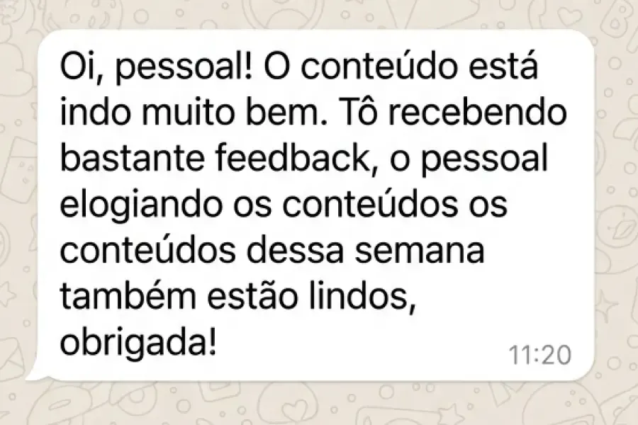 Depoimento de cliente (print 7 de 9)